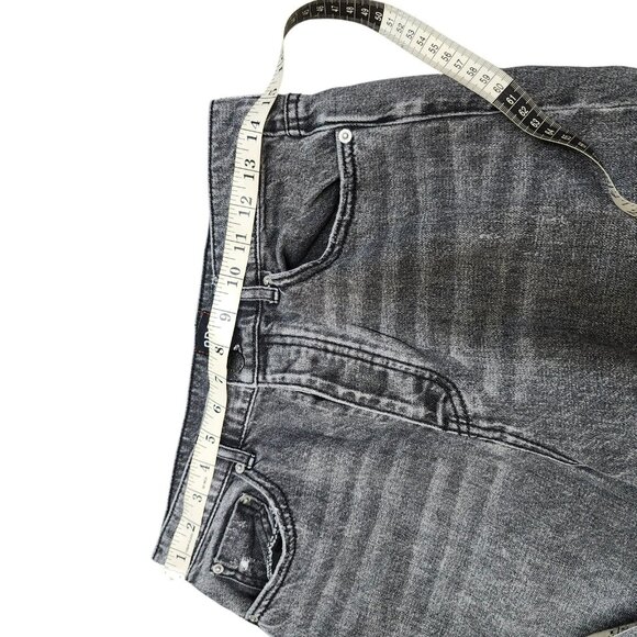 BGG Urban Outfitters Size 29 Straight Jean Black Button Fly Distressed High Rise - Picture 12 of 16